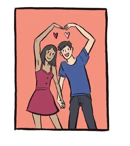 和男朋友一起比个心想来一个最近网上很火的▽哈哈,心疼鱼丸两秒而