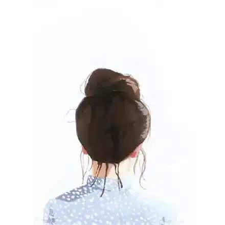 唯美背影女生丸子头