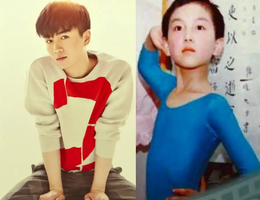 易烊千玺童年照萌化了,蔡徐坤从小帅到大,图5太妖艳!