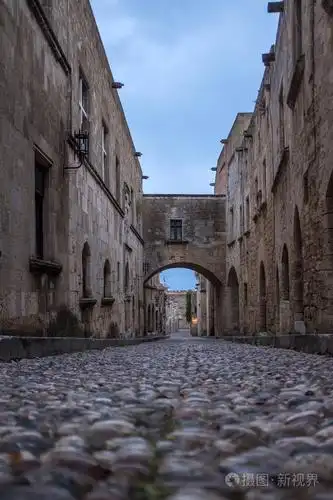 希腊罗得斯老城中世纪大街