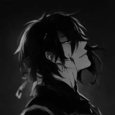 允言黑白丧系男生动漫头像声色犬马