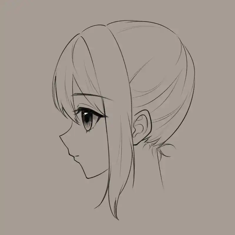 侧脸动漫的画法.#手绘 #二次元 #一起学画画 #动漫教程 - 抖音