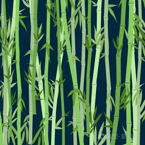 卡通竹林风景背景.矢量