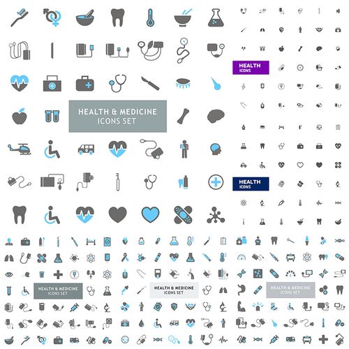 健康医药图标 医院医疗生活元素线描小标志 ai矢量设计素材