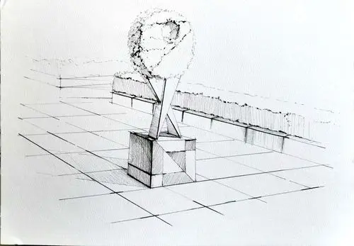 景观小品水彩手绘