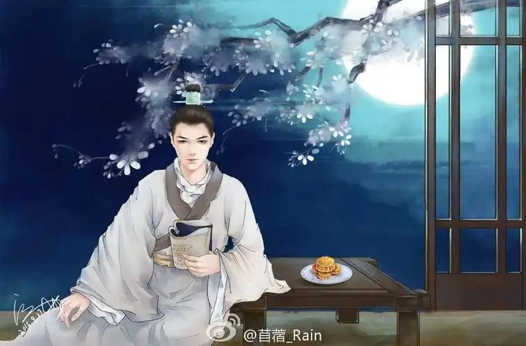 绘师:苜蓿_rain: #琅琊榜# 赏花赏月赏梅郎( . ).小伙伴们中秋快乐=-=