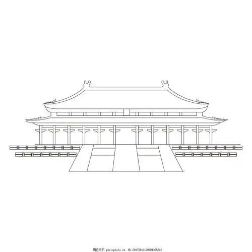 太和殿手绘简笔画北京故宫简笔画高清图故宫简笔画故宫简笔画画法故宫