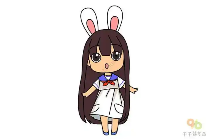 q版兔子简笔画人物