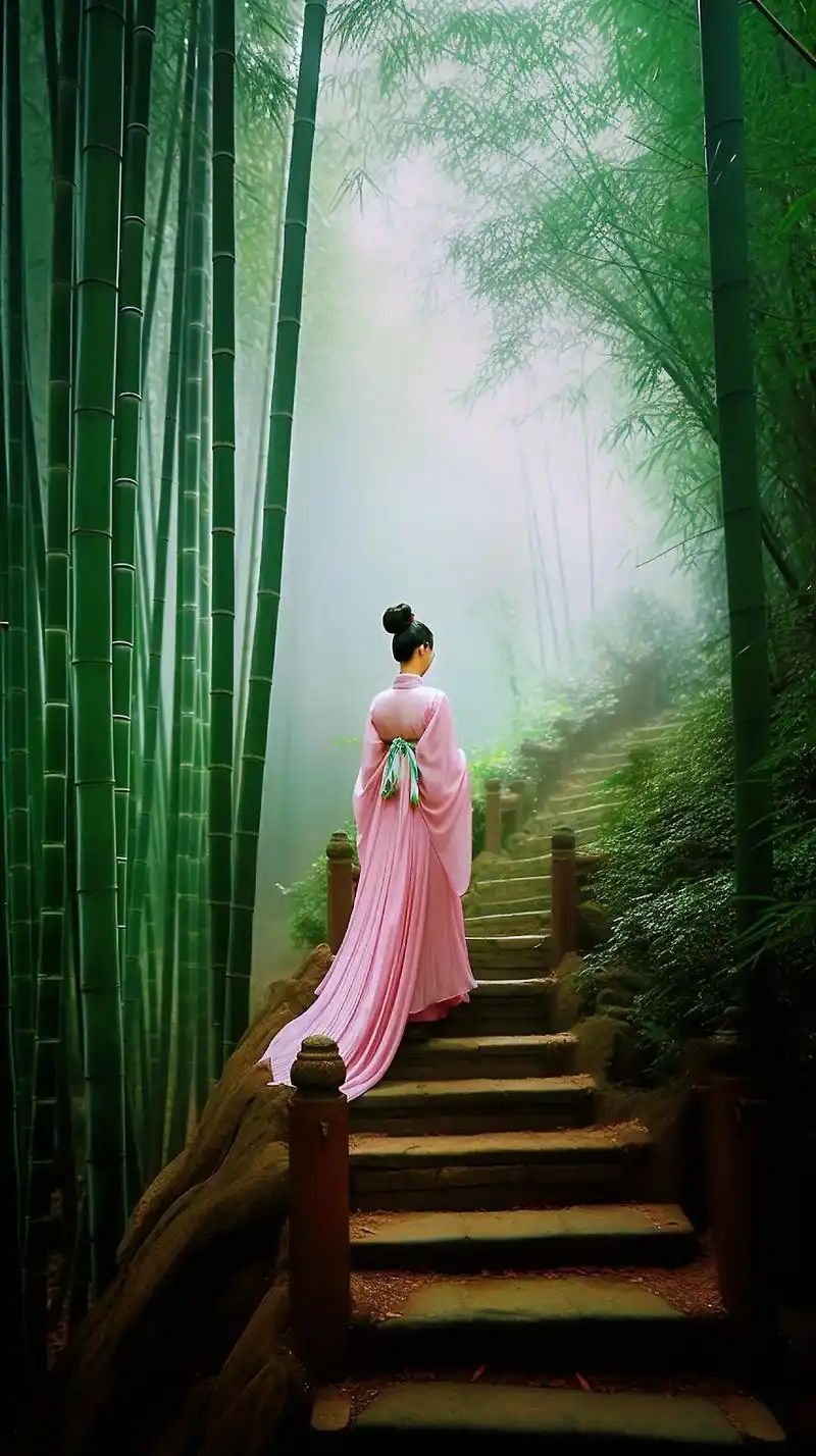 漫步独行竹林间,洗心静养我自闲.#古风 #感受大自然的气息和 - 抖音