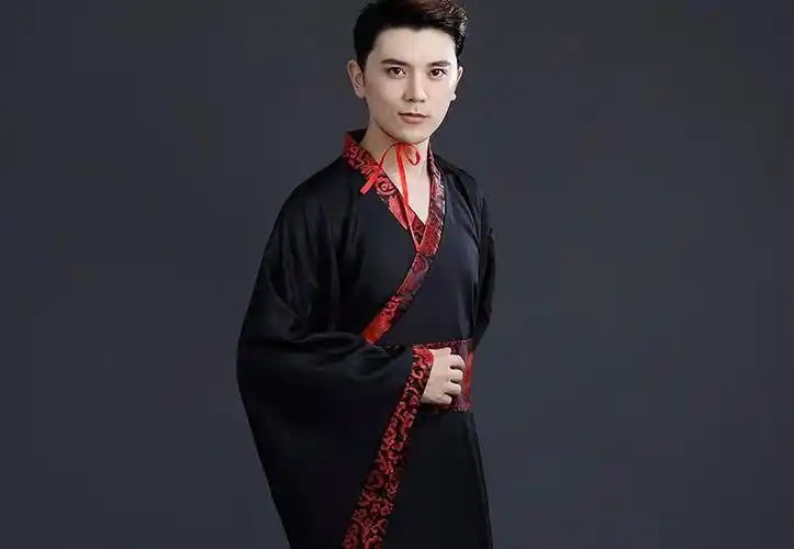 古装男汉服唐装秦朝春秋战国三国臣子官服汉朝大臣古代演出服装白色蓝