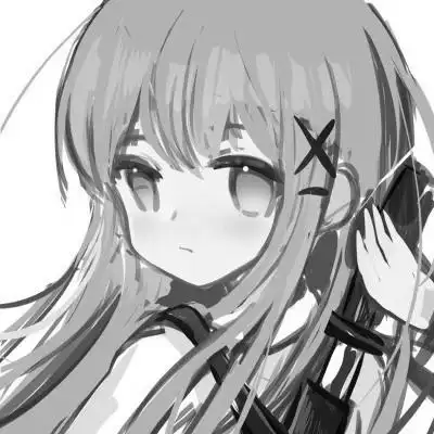 可爱超萌头像动漫女生黑白图片