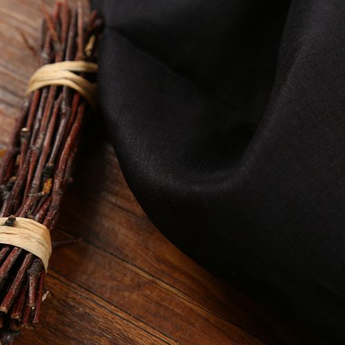 100支高支打底苎麻面料内衬裙吊带纯色复古麻料夏季薄料(黑色)