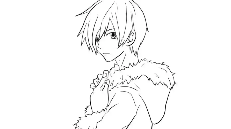 帅气的小伙子卡通动漫简笔画