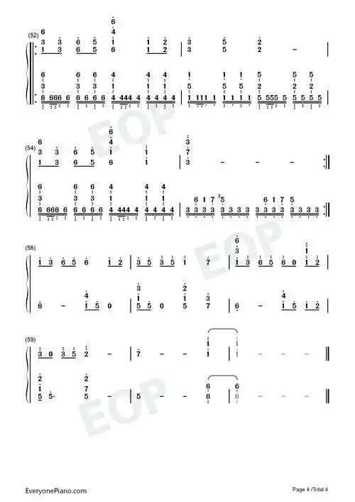 last reunion-peter reo-抖音bgm双手简谱预览4