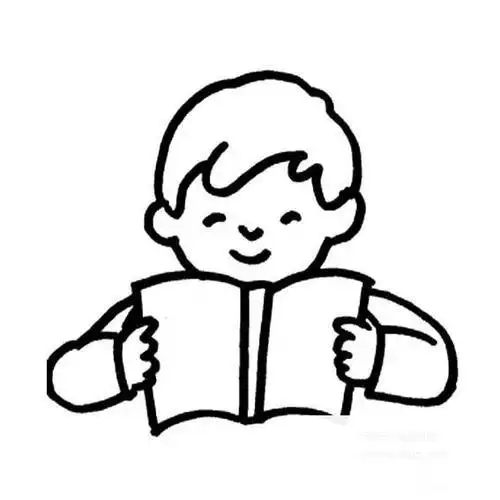 简笔画儿童画图片免抠矢量素材看书的小孩怎么画看书的小孩的儿童画