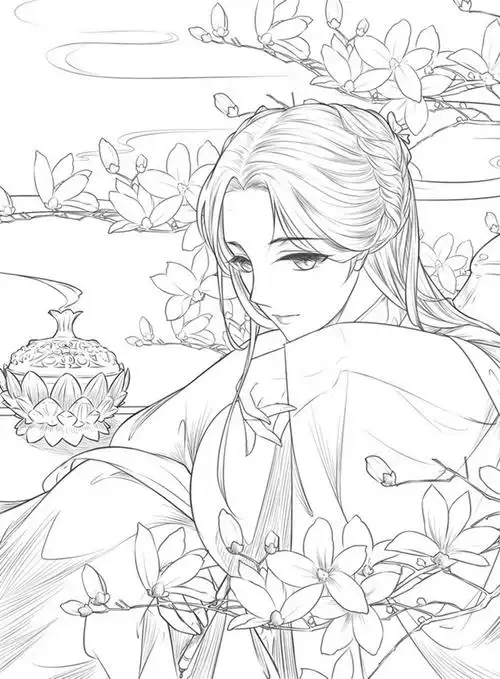 飞乐鸟美术 零基础古风美少女人物绘画教程彩铅笔画册涂鸦水彩画技法