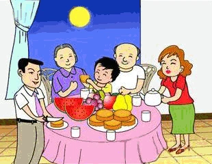 愉快的中秋节545四开中秋节电子小报成品,月圆中秋手抄报模板,花好