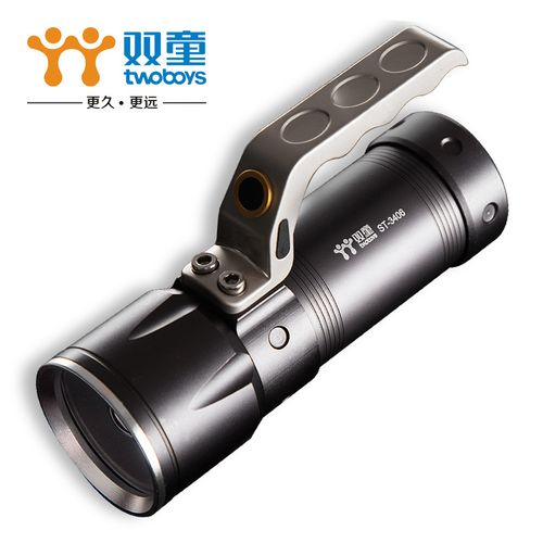 双童st-3407新款手提灯户外强光8w铝合金手电筒超亮远射led可充电