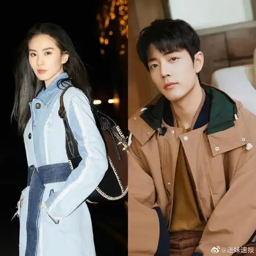 肖战刘诗诗同场看秀造型##刘诗诗肖战同场看秀造型