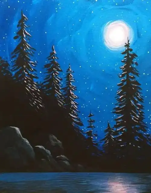 水粉风景画作品欣赏:炫彩的梦幻