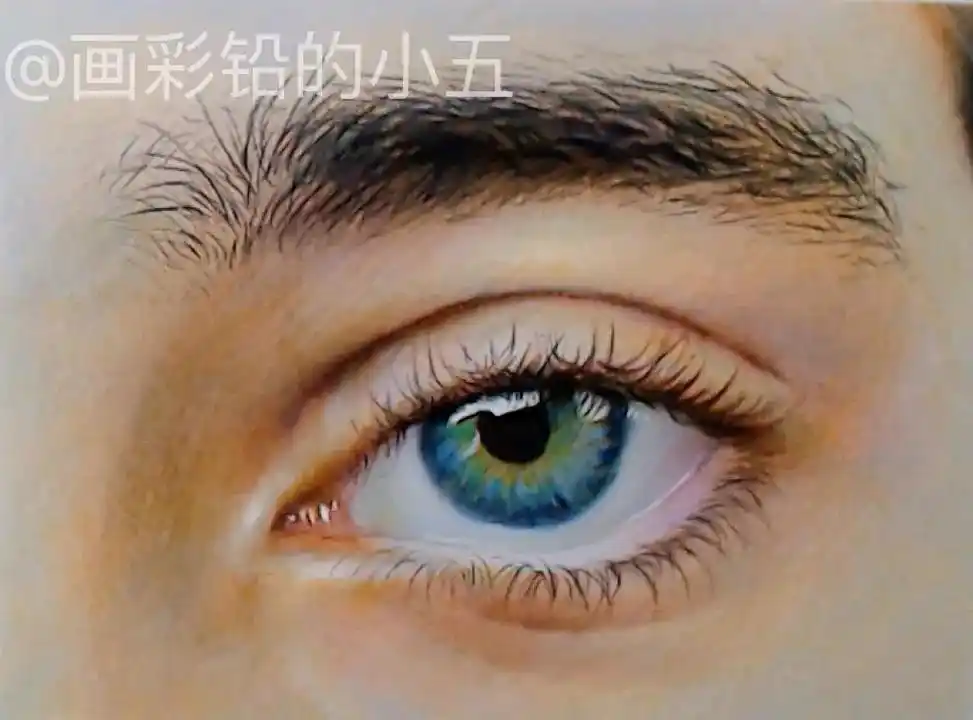 超详细的彩铅步骤图眼睛