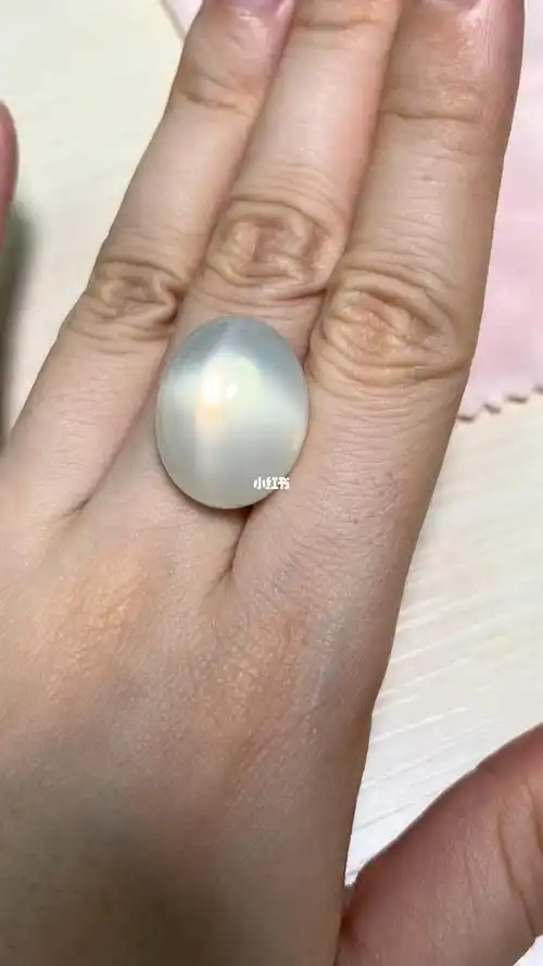 十字星光白色月光石稀有宝石情人石