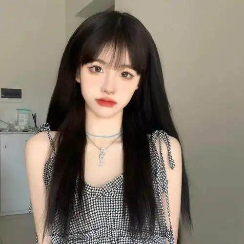 假发女长发自然少女全头套气质日常黑长直发仿真人发丝新款假发套 显