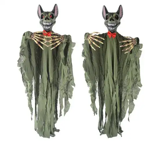 万圣节吊鬼装饰鬼节密室逃脱鬼屋场景布置装饰道具发光鬼叫蝙蝠鬼