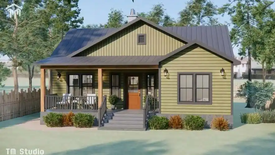 10x11m一层小房子田园别墅设计效果图【搬运】tm studio