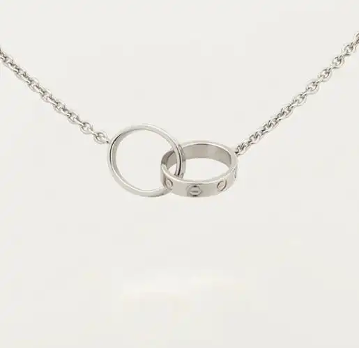 卡地亚经典双环白金项链