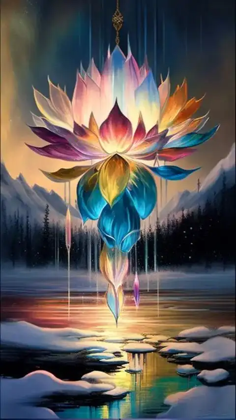 人生在世,随缘而安  #aⅰ绘画 七彩莲花,佛光普照,佛缘, - 抖音