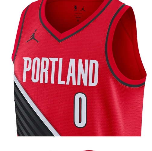 nbanike波特兰开拓者队利拉德sesw男子球衣cv9492红黑色s