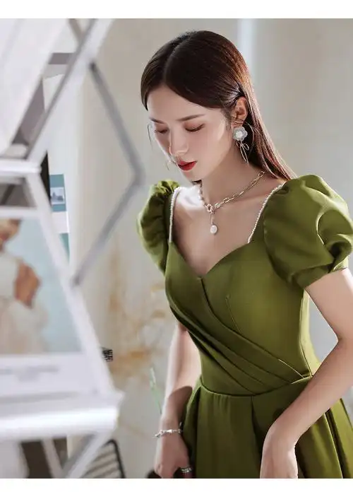 晚礼服女新款宴会气质优雅女士订婚礼服小个子秋冬会晚礼服裙女新款