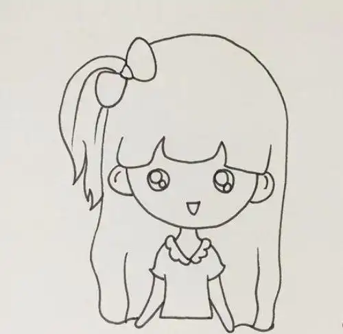 全身涂色小女孩简笔画步骤图,图片,简笔画-学笔画