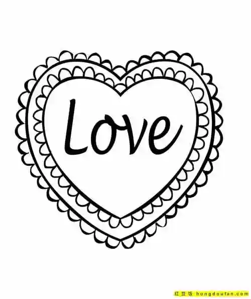 11张情人节感恩节母亲节教师节爱心卡通涂色图片-红豆饭小学生简笔画