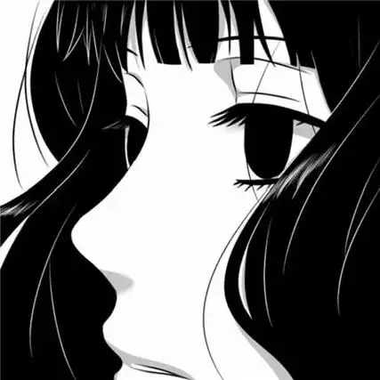 又微丧动漫黑白系背景图女生 假装成一片云让落日落在我心上_qq头像