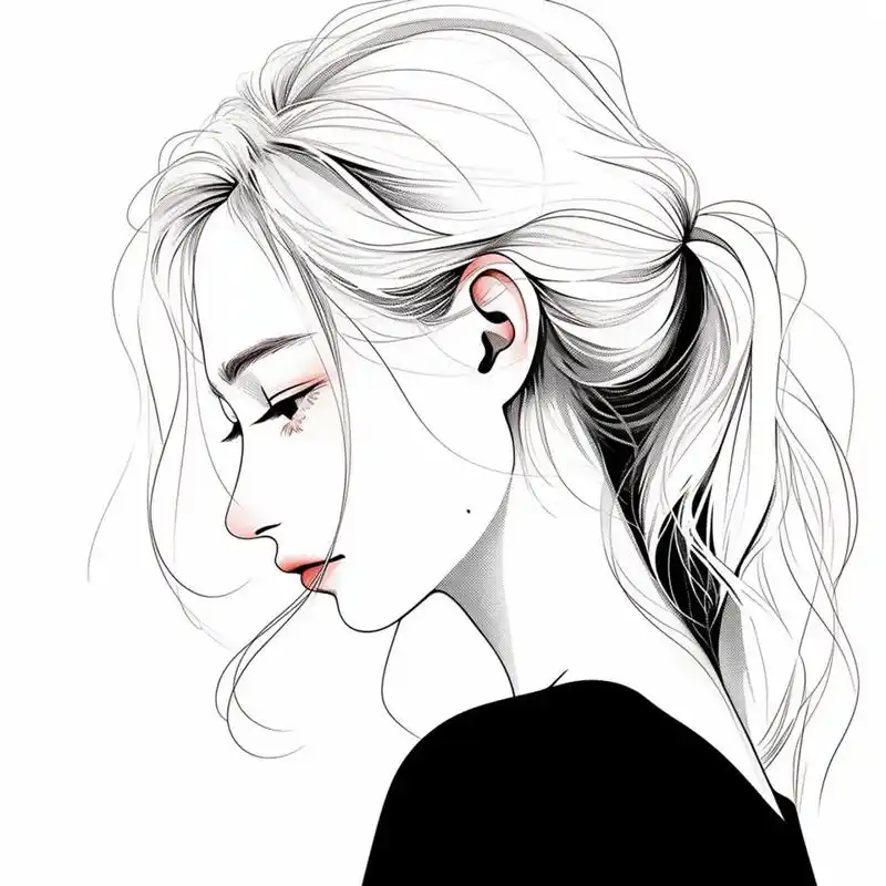 简约又有内涵的极简黑白女生头像!