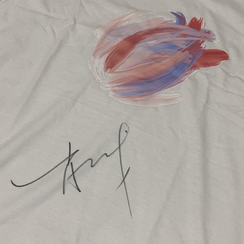 肖战亲笔签名光点单曲公益应援白色纯棉短袖动漫t恤