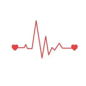 红色爱心心电图心跳心动动图gif