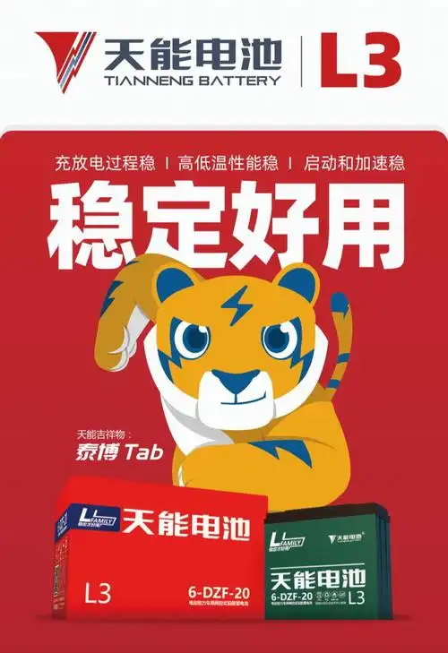 天能铅酸动力电池l3系列电动自行车电池