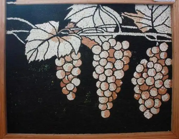 房子用三角形,长方形,正方形来做图形拼贴手工儿童豆子粘贴画图片欣赏