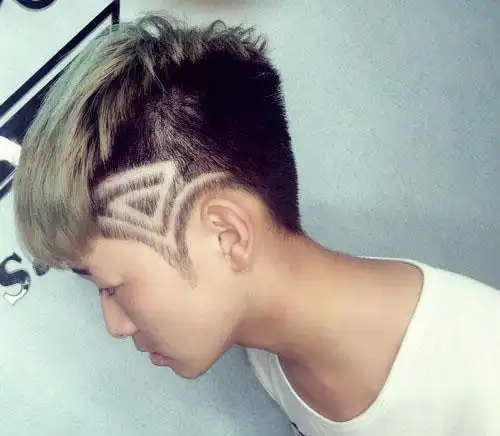 国产帅哥刀疤头雕刻发型图片大全