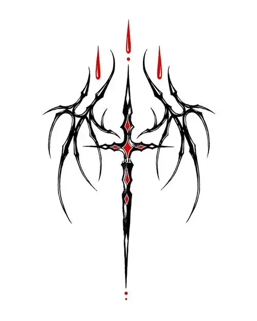 杭州纹身  #纹身 #哥特风  #暗黑系  #黑红  #纹身手稿 #亚  #亚