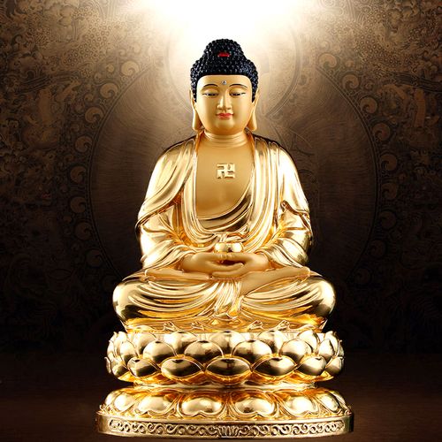 圆通工艺莲慈店的优惠券大全—台湾纯铜释迦牟尼佛像手工贴金阿弥陀佛