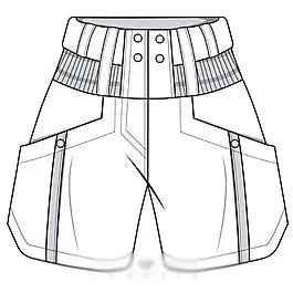 长裤短裤裤子服装设计手绘线稿