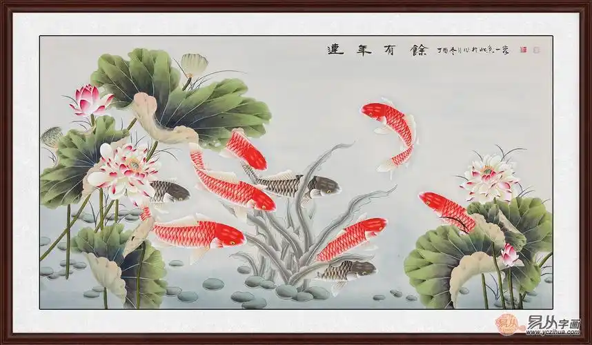 "鲤"音同"利",预示着可旺运聚财.