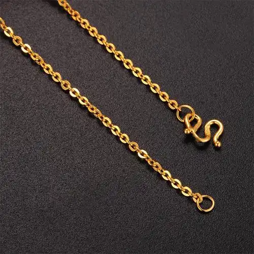 黄金项链女999足金锁骨链o字链万字链十字链细款锁骨链金链子正品
