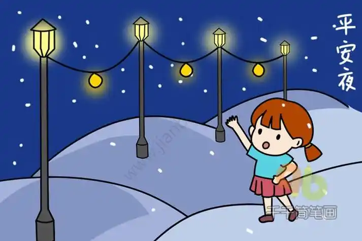 小夜灯的简笔画