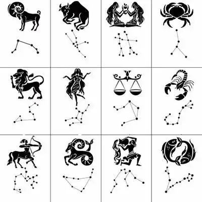 38张十二星座纹身手稿图案