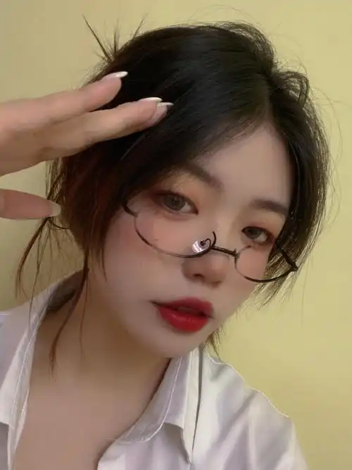 可狄cos日系二次元下半框眼镜挂脖教师女m半截链条御姐网红眼镜架装饰